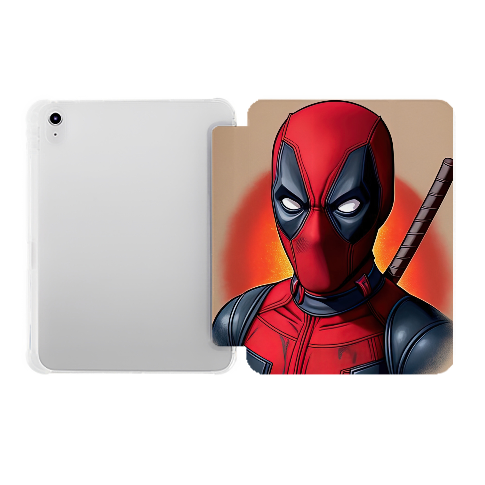 （画像用） Deadpool デッドプール IPad ケース ペン収納付き 三つ折りスタンド PUレザー×シリコン 対応機種9.5/10.5/10.9インチ